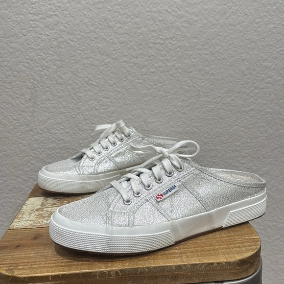 Superga Mule Sneaker Silver Slip On Size 41.5 / 10 - Picture 4 of 8